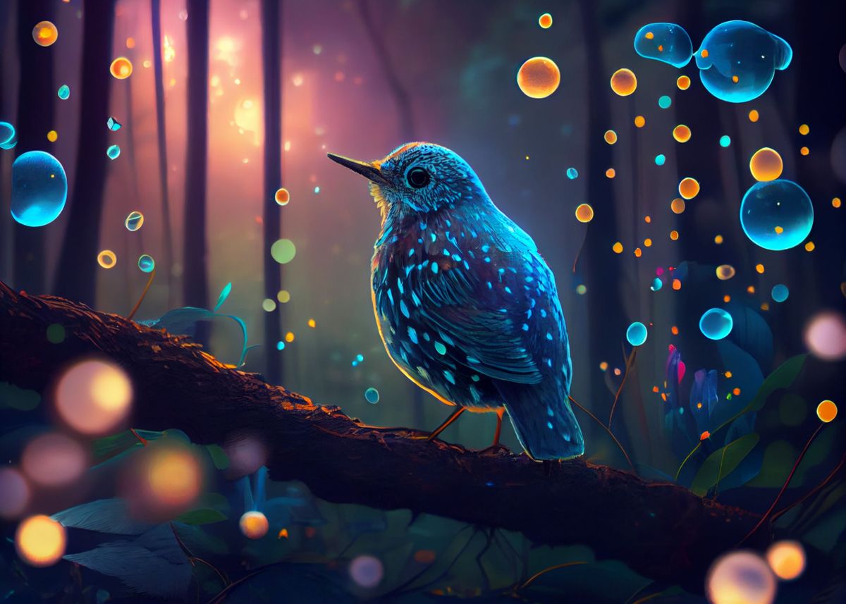 'Birds and bubbles' Poster by Below Horizon Displate