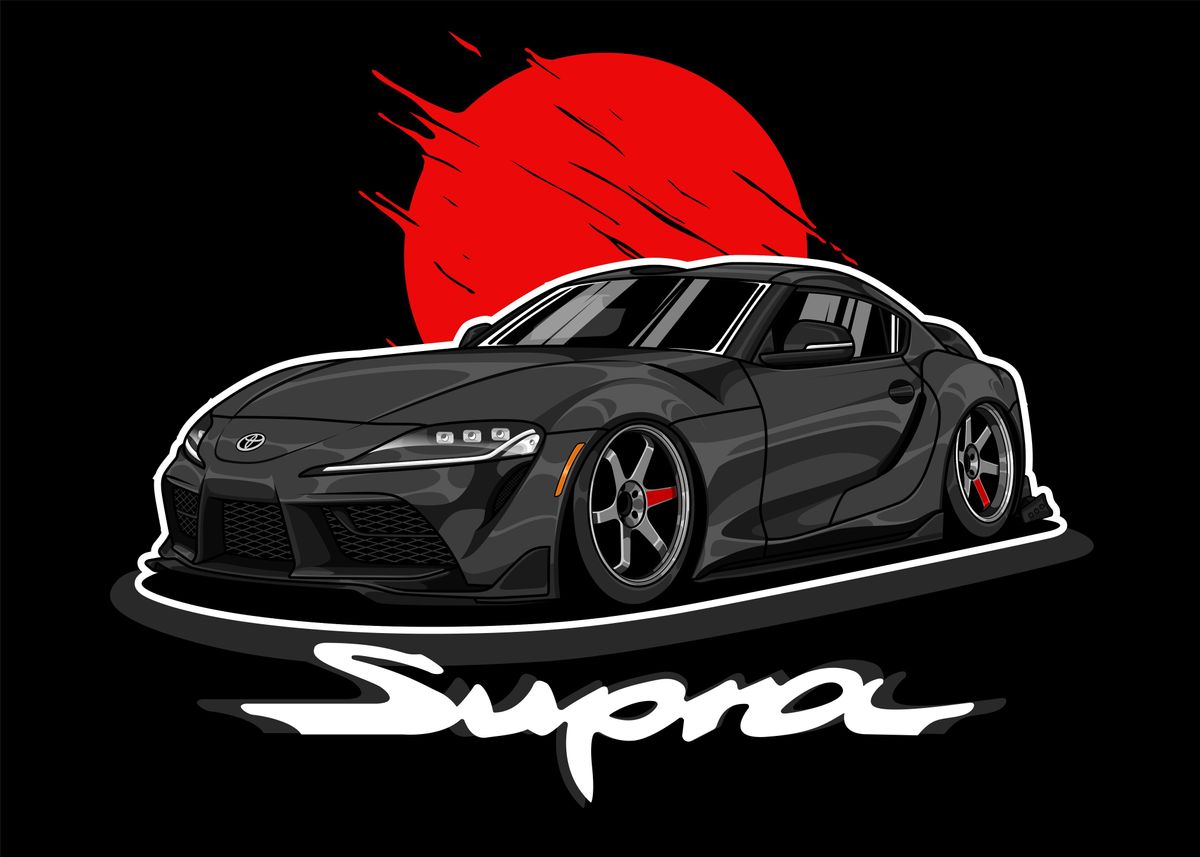 'Toyota Supra A90 Mark V' Poster, picture, metal print, paint by Heru ...