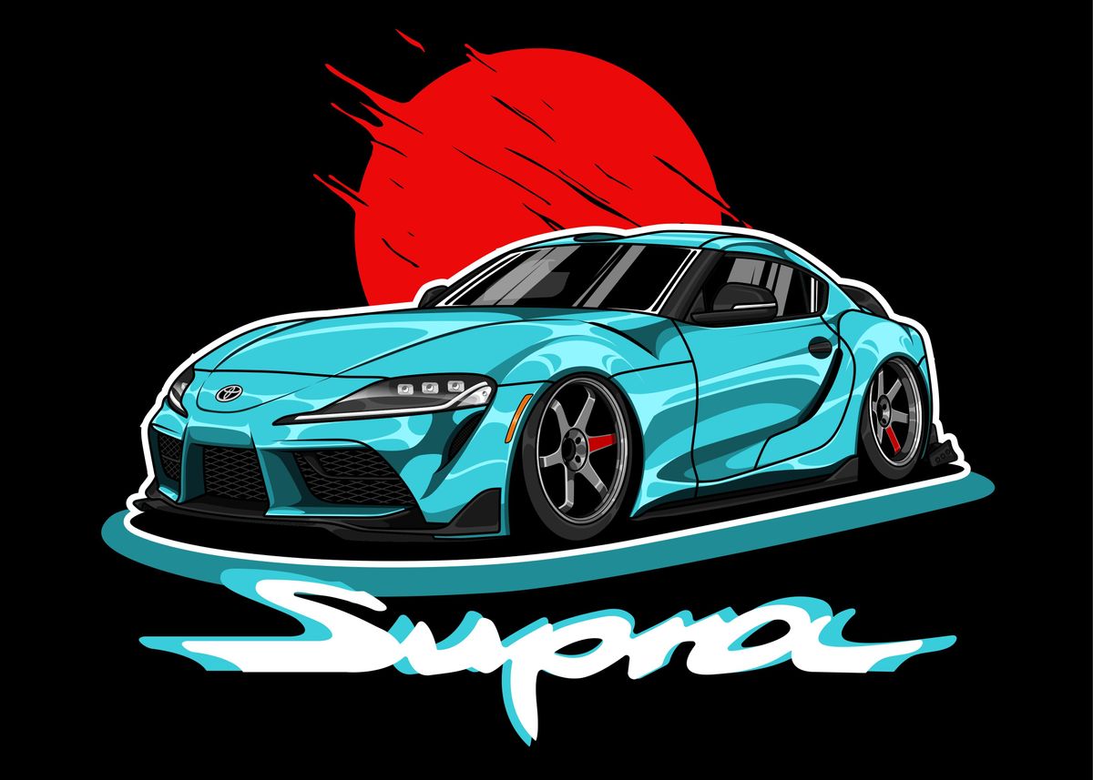 'Toyota Supra A90 Mark V' Poster, picture, metal print, paint by Heru ...