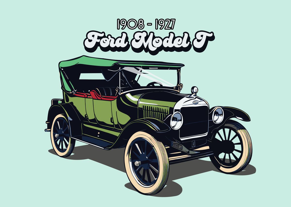 Model T Signage 'Model T ' Poster, picture, metal print, paint by Naui Art | Displate