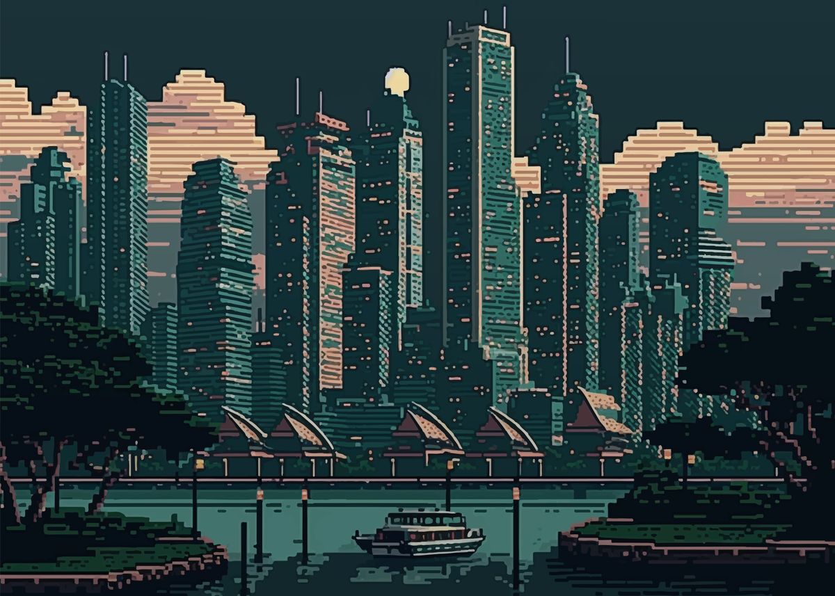 Displate Magnet -  Singapore