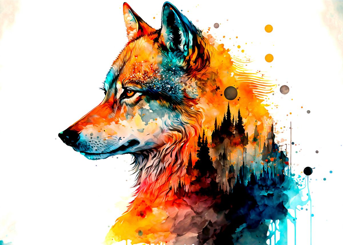 'Wolf' Poster, picture, metal print, paint by set more | Displate