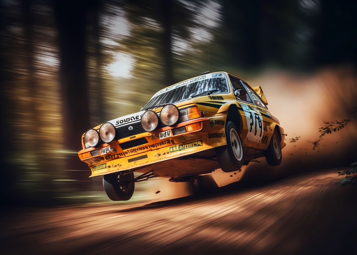 'Forest rally car race' Poster, picture, metal print, paint by Jiri ...