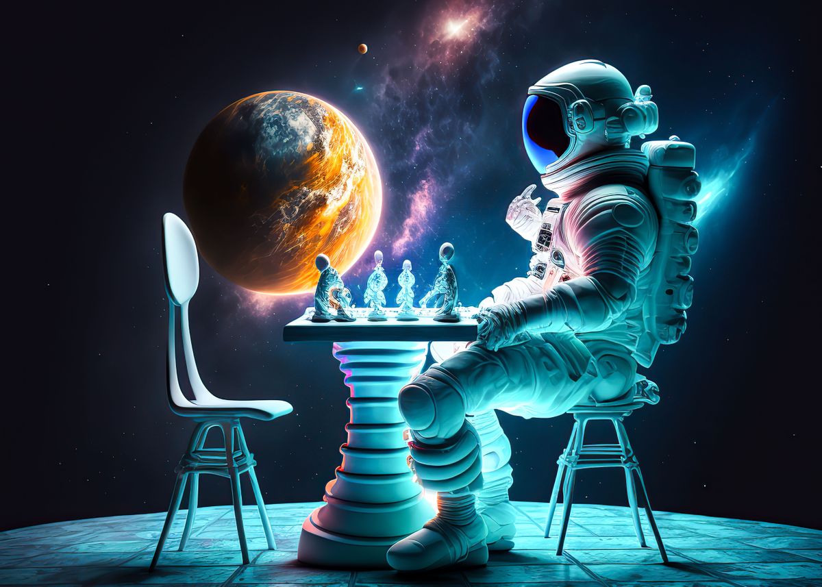 Chess Space' Poster, picture, metal print, paint by DecoyDesign