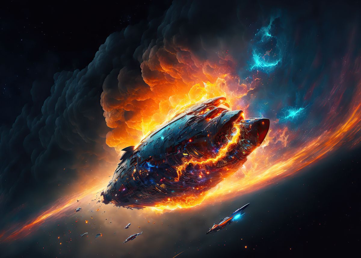 Spatial Fire 'Spaceship fire ' Poster by Desiree Mendez | Displate
