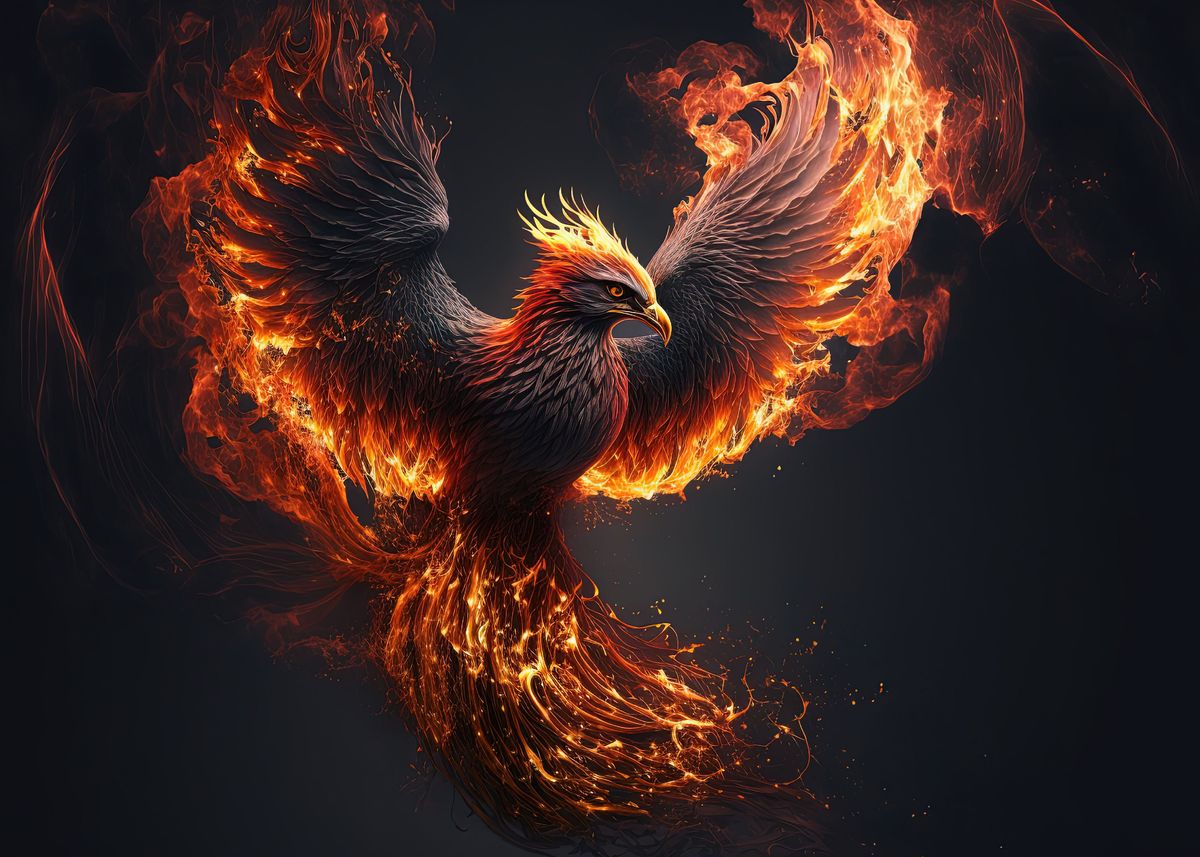 'Phoenix Bird ' Poster, picture, metal print, paint by Bailey DHeath ...