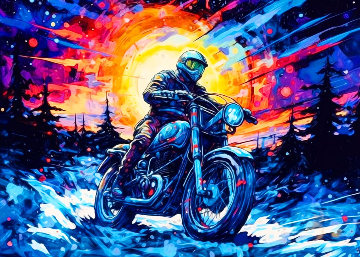 ‘Motorcycle Painting’ Poster by Kante Dino | Displate