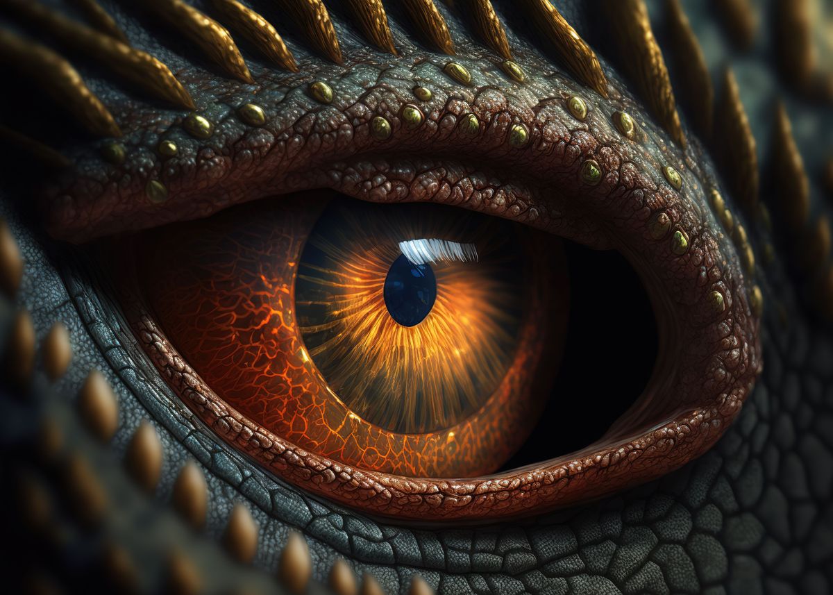 Dragon Eyes ' Poster, picture, metal print, paint by MatiasCurrie