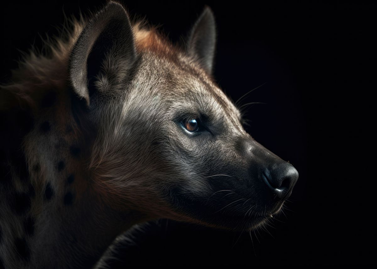 'Hyena Portrait Dark' Poster, picture, metal print, paint by Steven ...