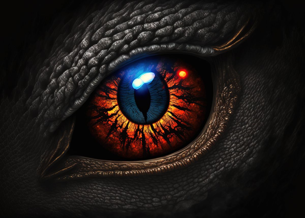 Dragon Eyes ' Poster, picture, metal print, paint by MatiasCurrie