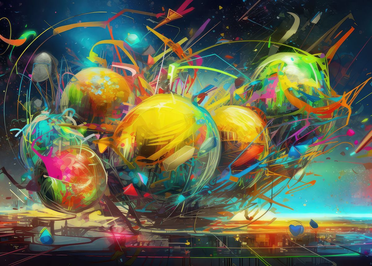'Abstract Space Art 7' Poster, picture, metal print, paint by Benjamin ...