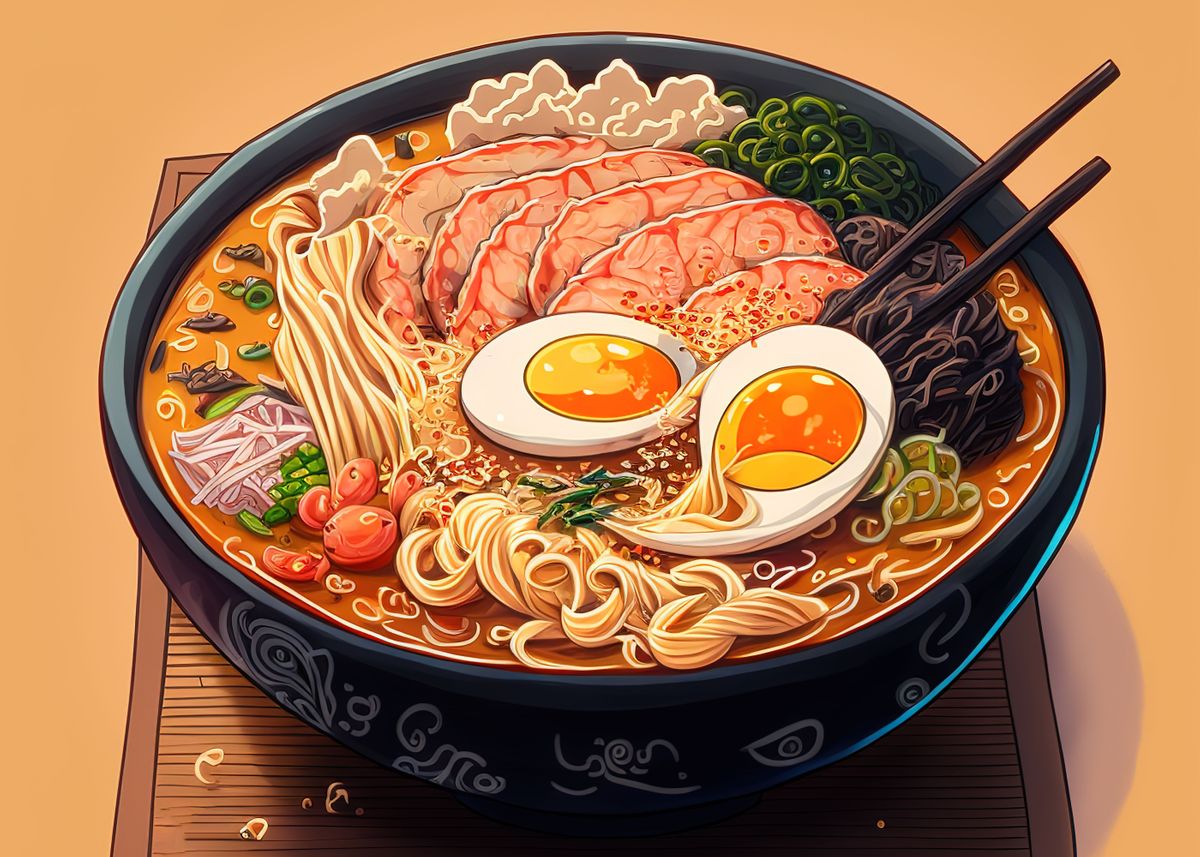 'Ramen Japan Food' Poster, picture, metal print, paint by Daniaal ...