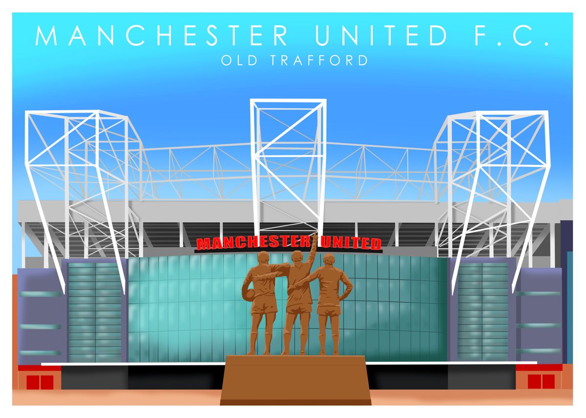 'Old Trafford' Poster, picture, metal print, paint by OmegaArt Displate
