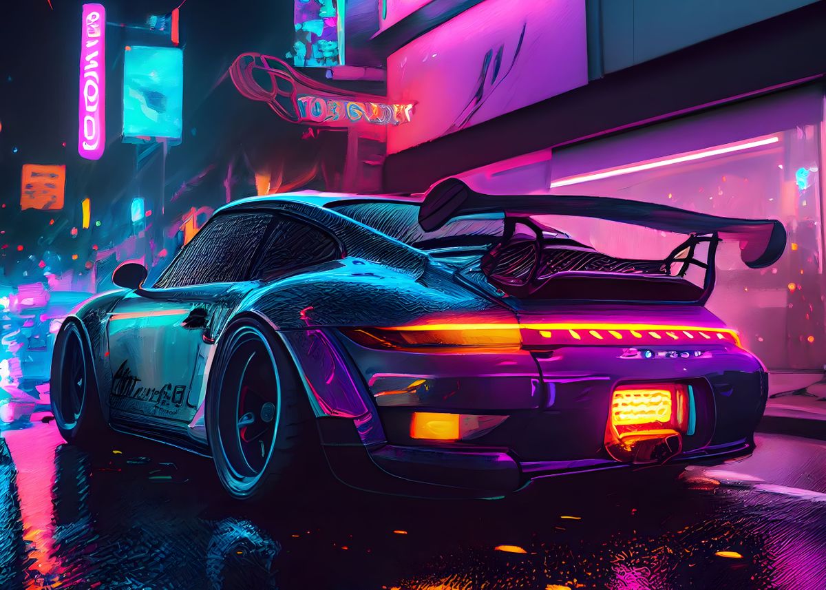 'Purple Porsche 911' Poster by GoodLifeImages | Displate