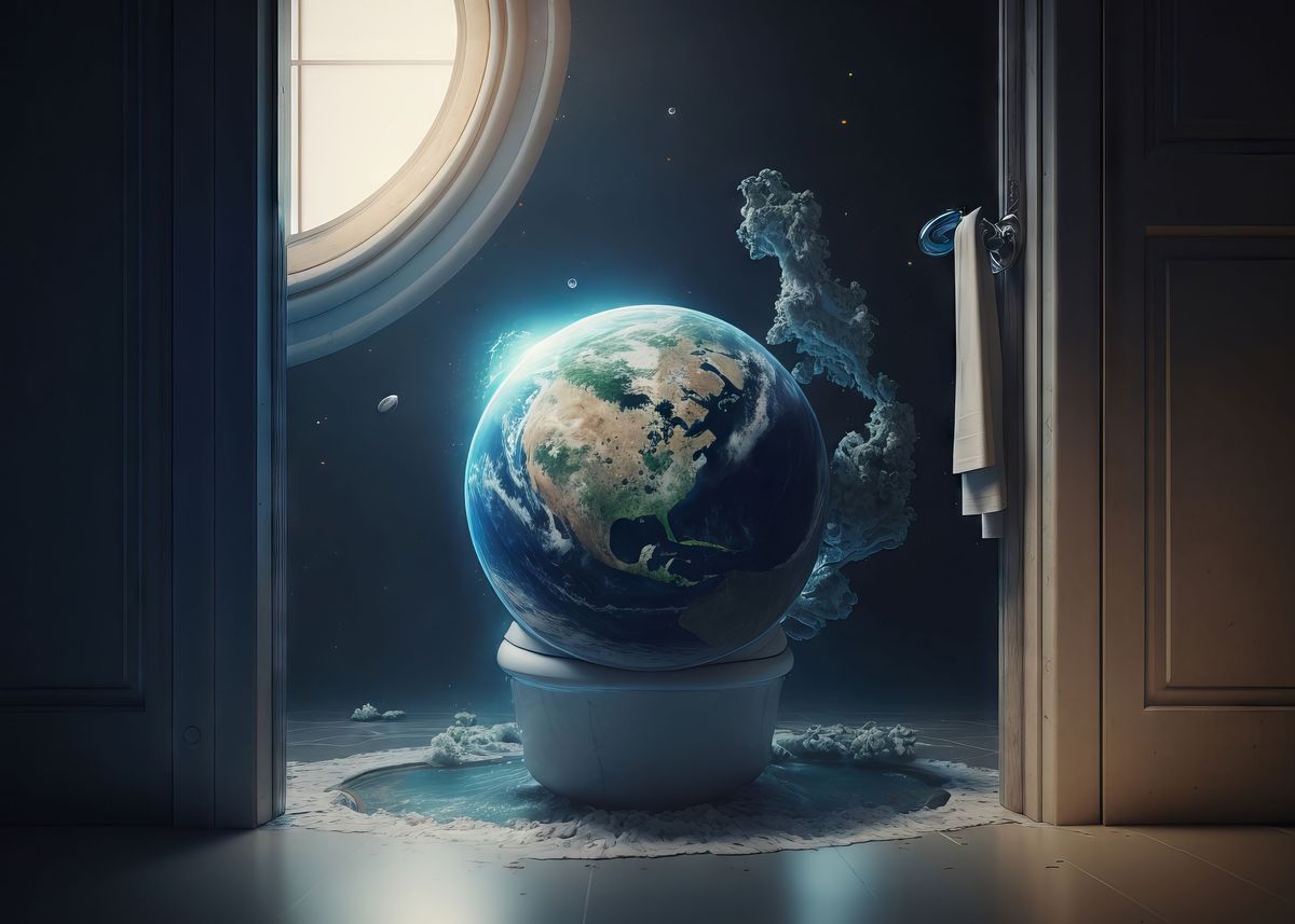 'Washing planet earth' Poster by Karen Foley | Displate
