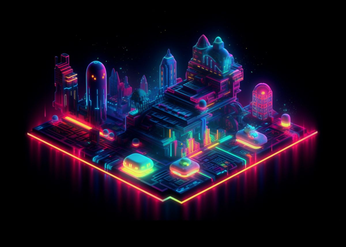 'Concept Art Retro Games' Poster, picture, metal print, paint by Color ...