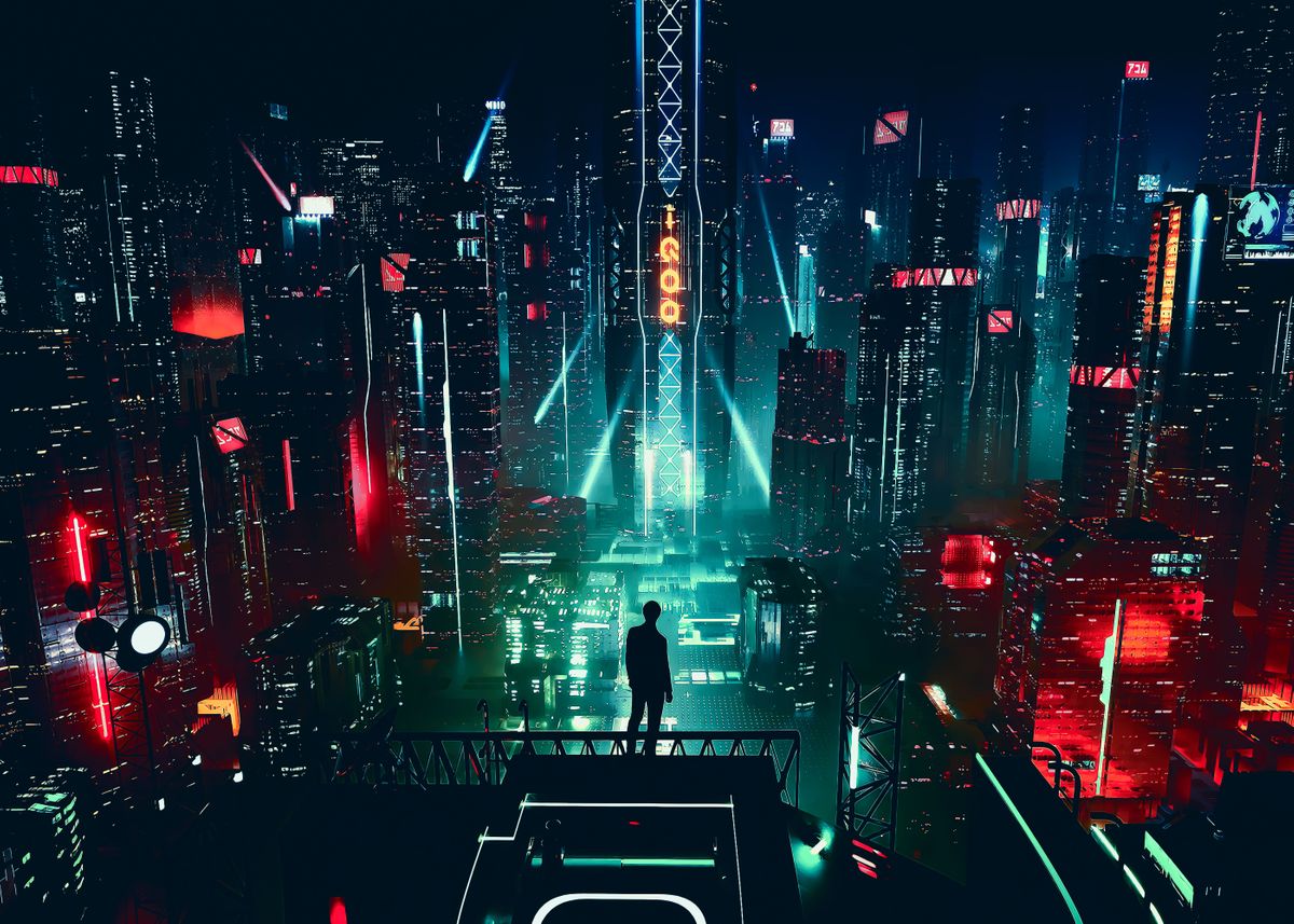 'Cyberpunk Cityscapes' Poster by tobirama senju | Displate