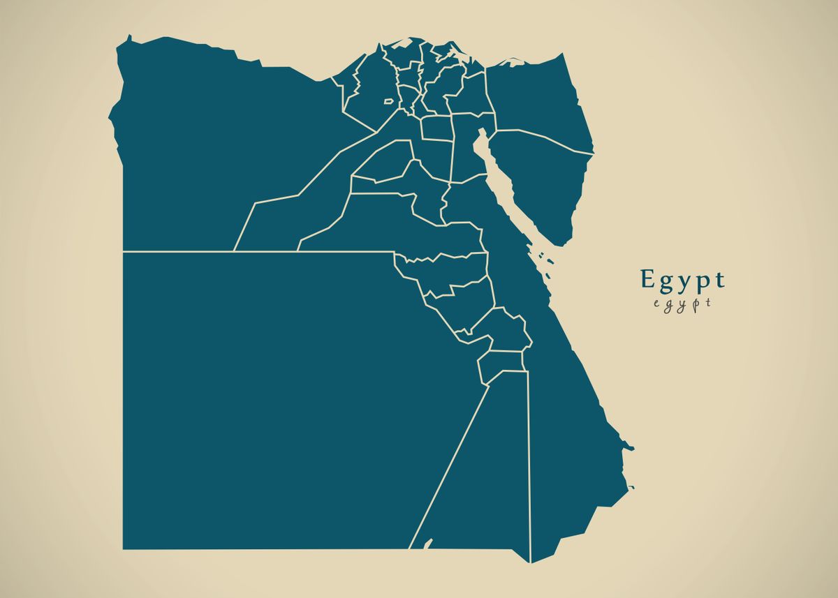 egypt-map-poster-picture-metal-print-paint-by-ingo-menhard-displate