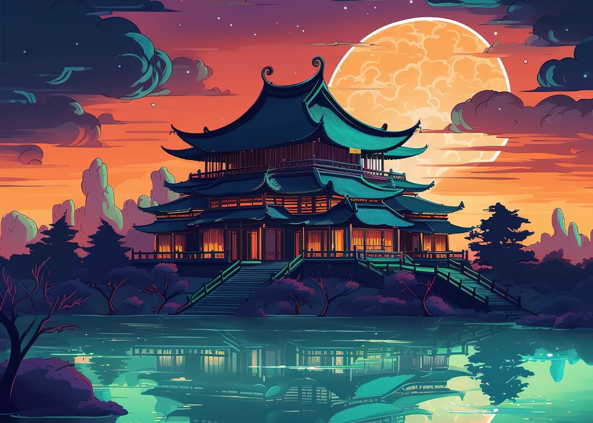 'Chinese landscape' Poster by MatiasCurrie | Displate