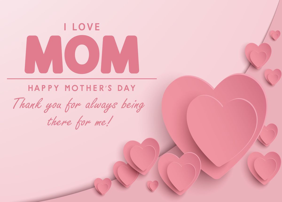 'I love mom happy mothers ' Poster by Nice Pictures | Displate