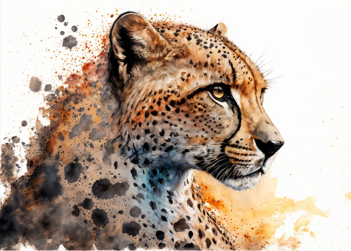 'cheetah painting' Poster by Designersen | Displate