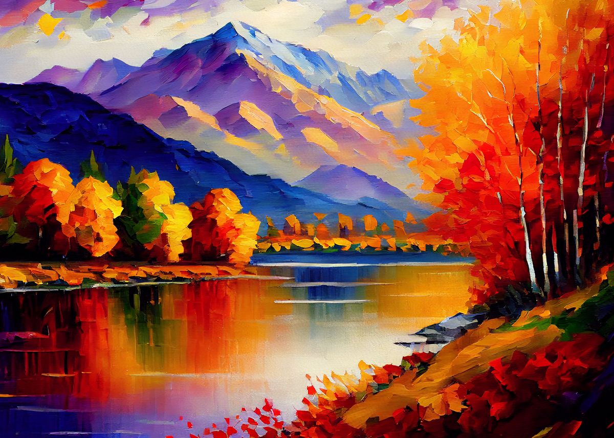 'Palette Knife Mountains 12' Poster, picture, metal print, paint by ...