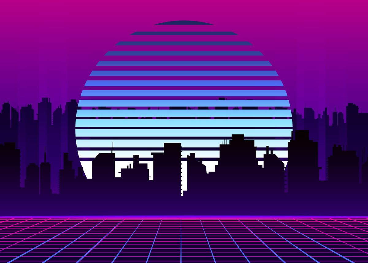 'Purple Aesthetic Synthwave' Poster, picture, metal print, paint by EDM ...