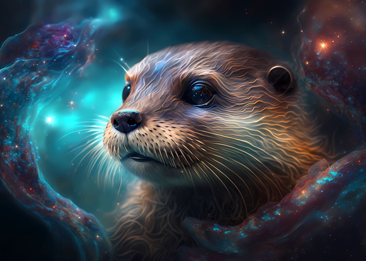 'Spirit Animal Otter' Poster by Jiri Hodecek | Displate