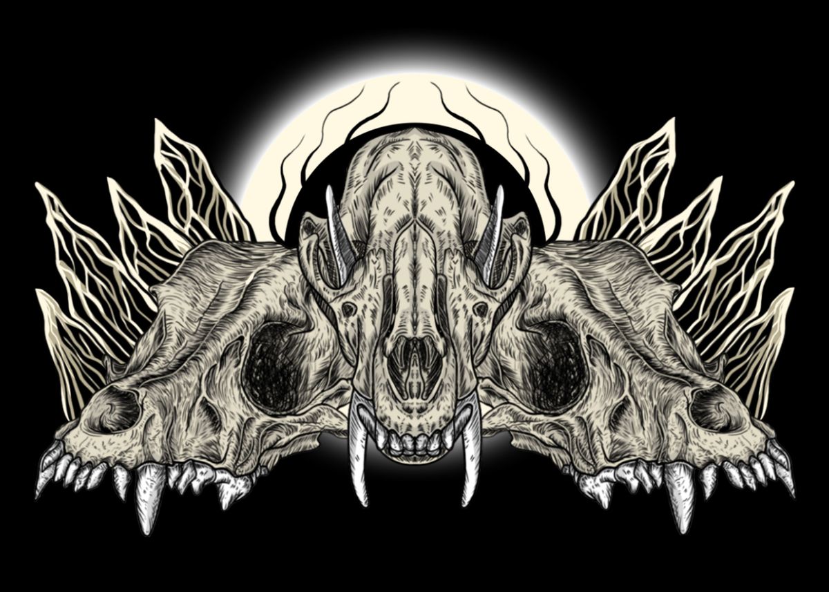 'best Wolf Skull Art' Poster By Muhammad Anas | Displate