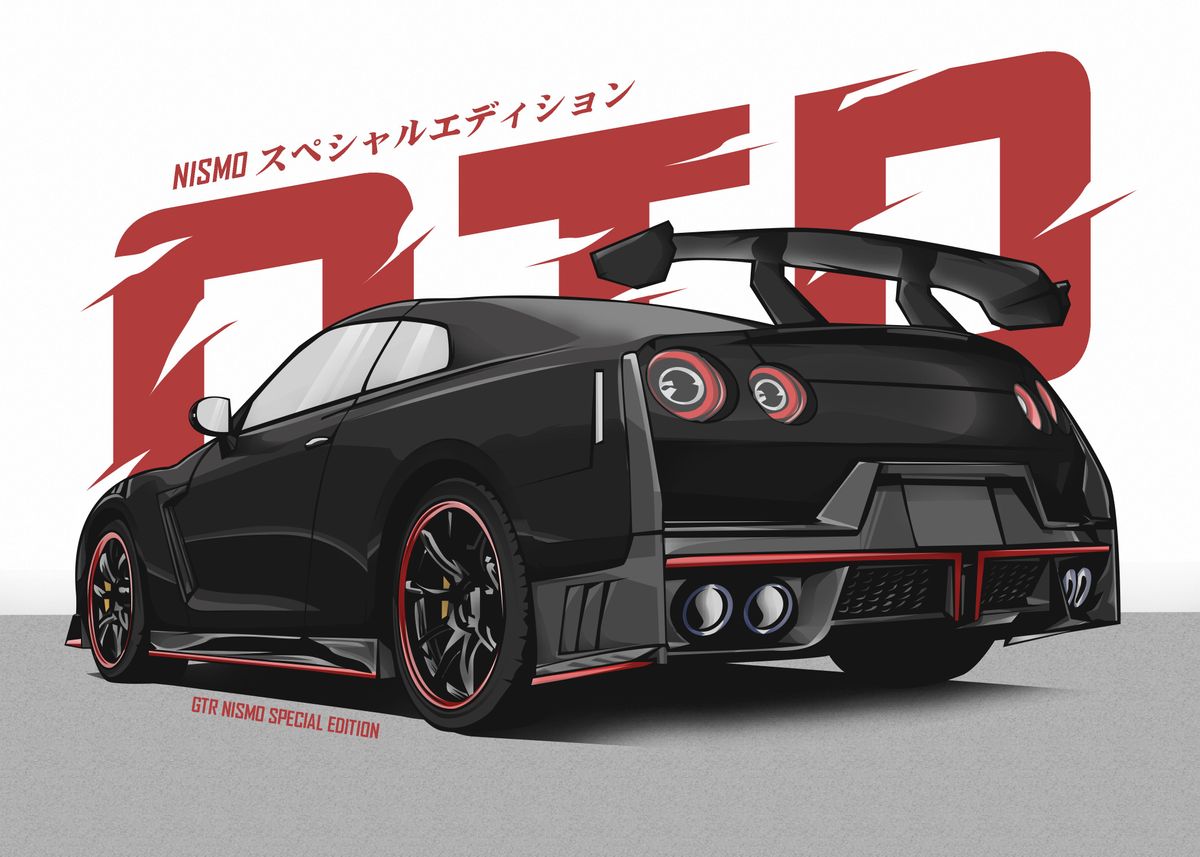'GTR Nismo Black' Poster, picture, metal print, paint by Zhidane Al ...