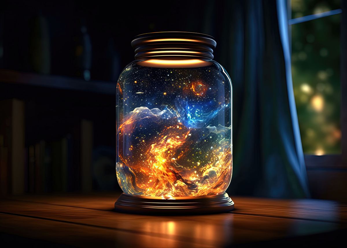 'Galaxy in a Jar' Poster, picture, metal print, paint by E | Displate