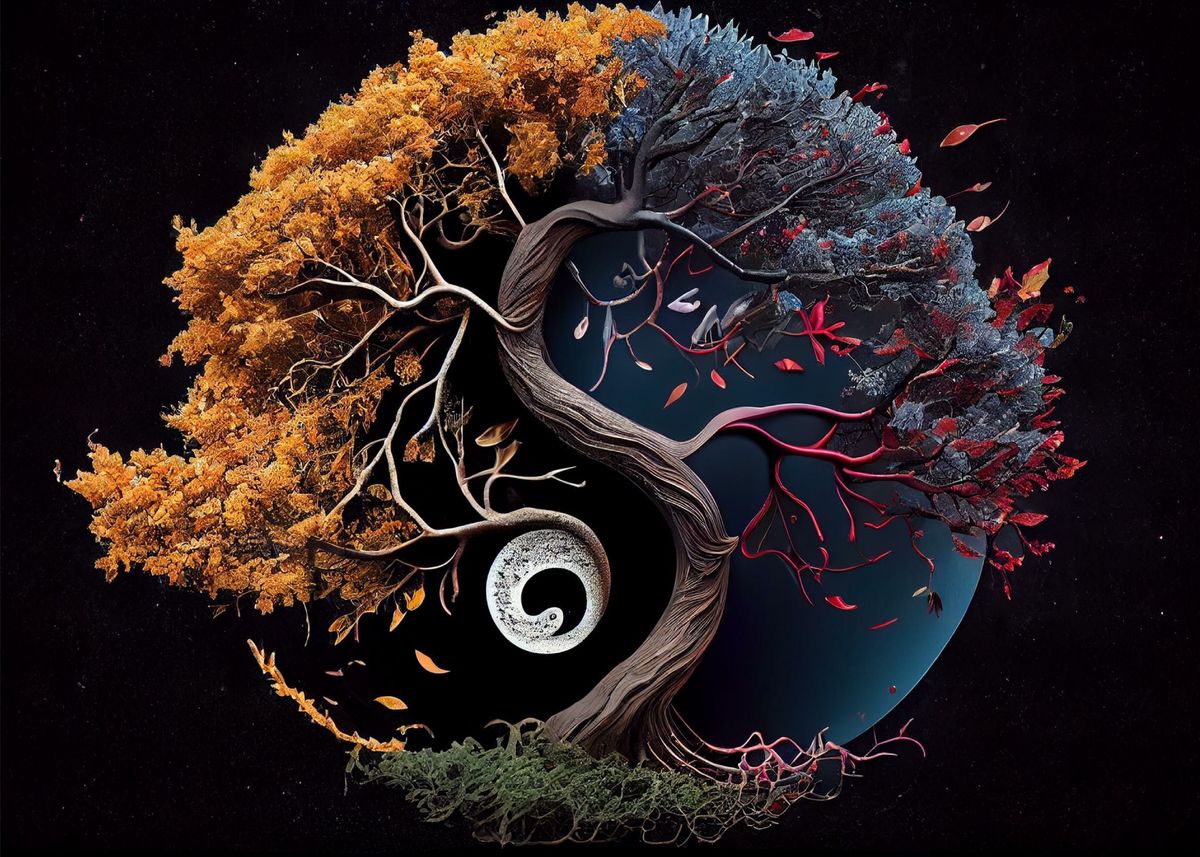 'Nature Yin Yang' Poster, picture, metal print, paint by Bailey DHeath ...