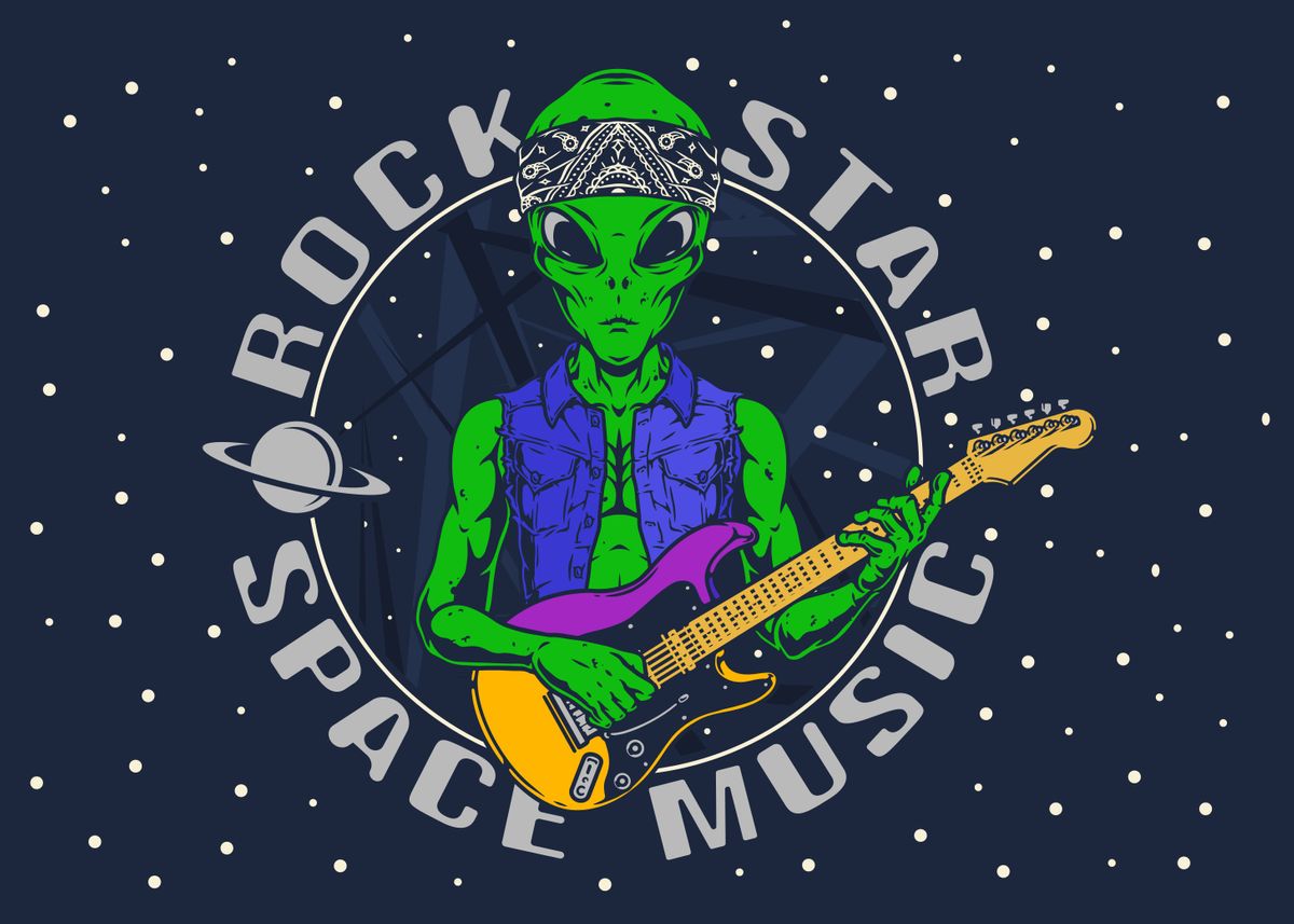 'Alien rockstar' Poster, picture, metal print, paint by Anil Gamble ...