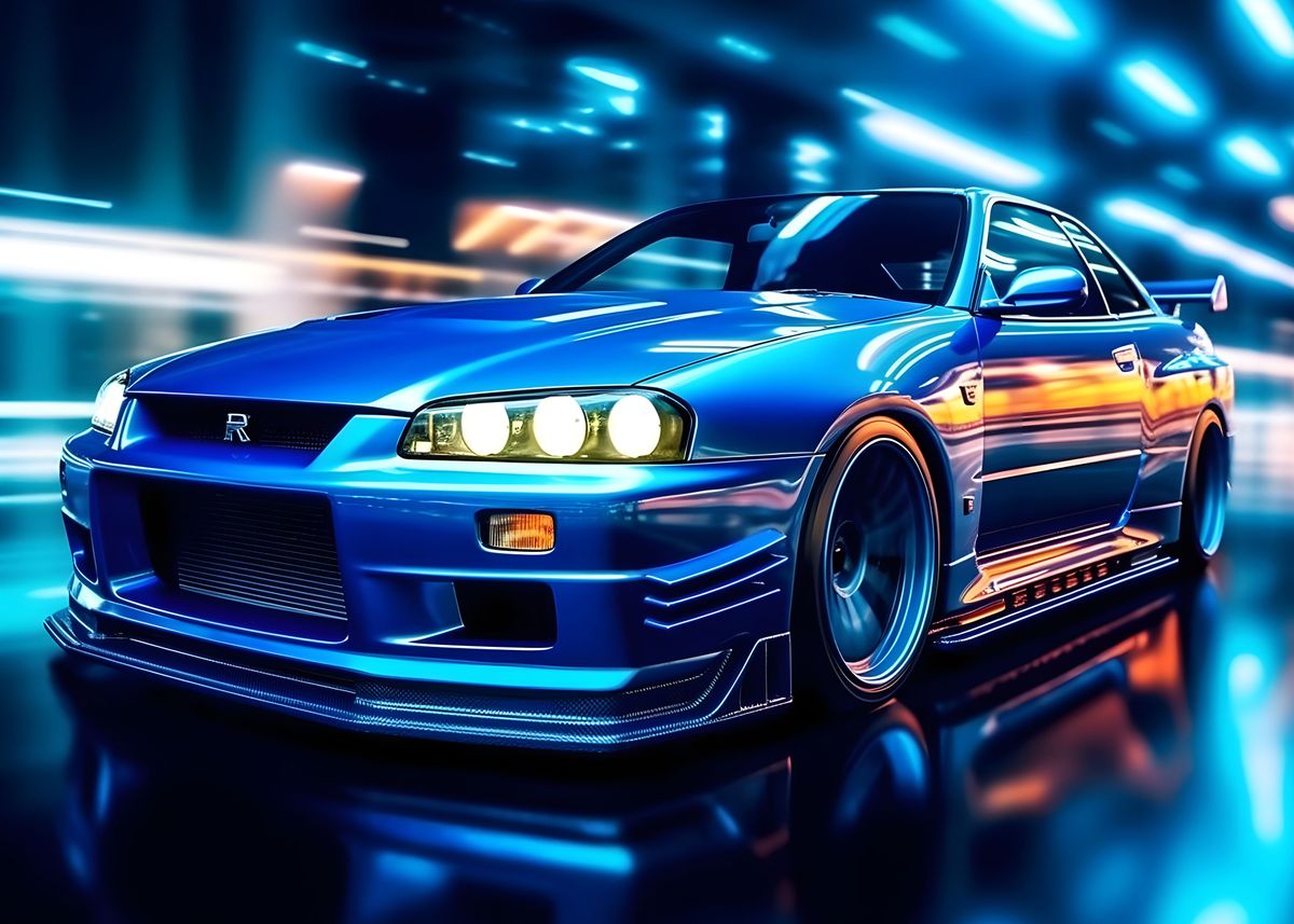 'Nissan Skyline R34' Poster, picture, metal print, paint by Zukato ...