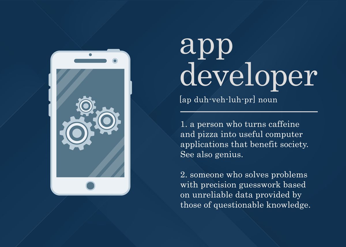 What Does Volume 30 Developer Do 'App Developer Definition' Poster by 84PixelDesign | Displate
