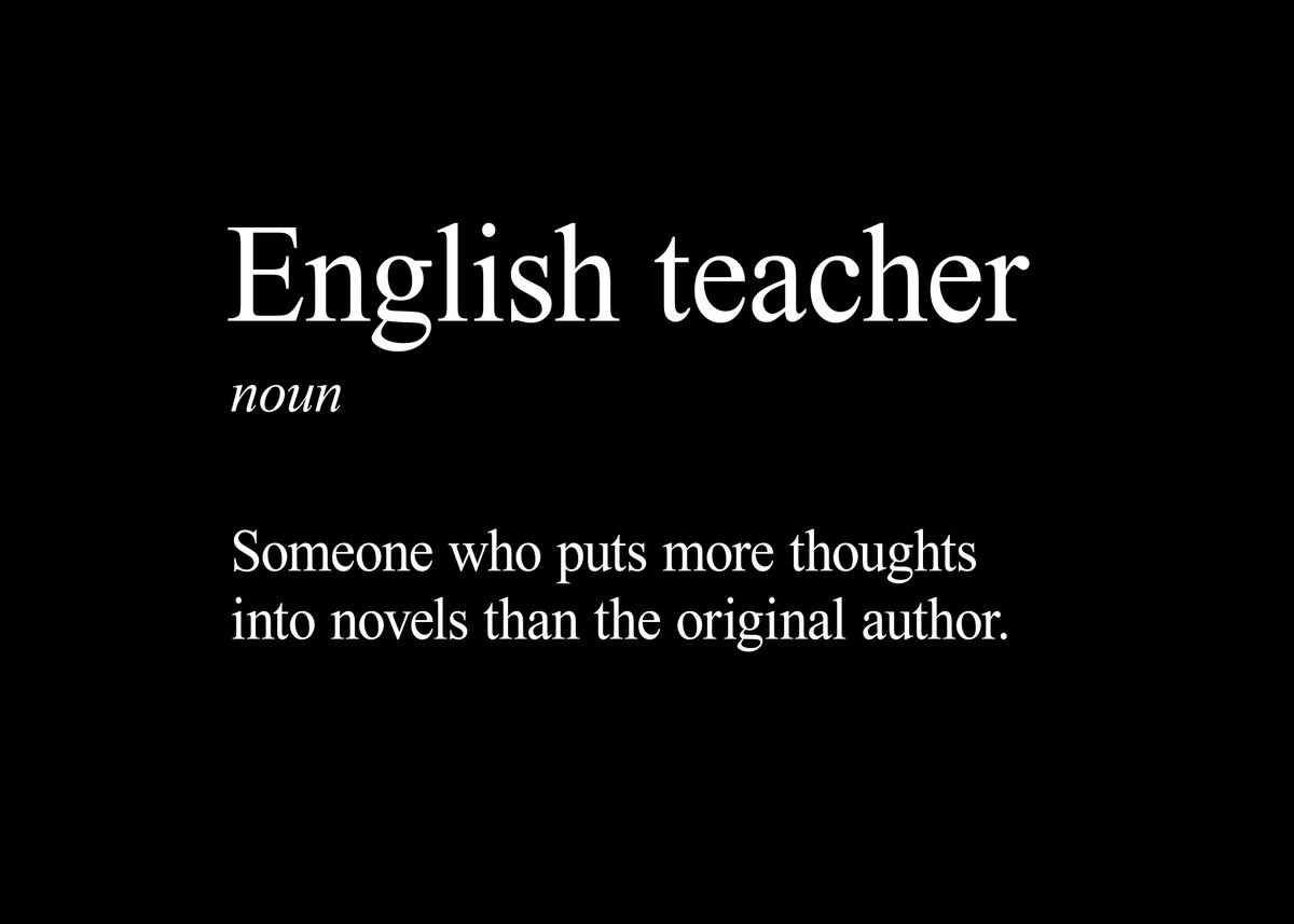 'Define English Teacher' Poster by BMY Design Displate