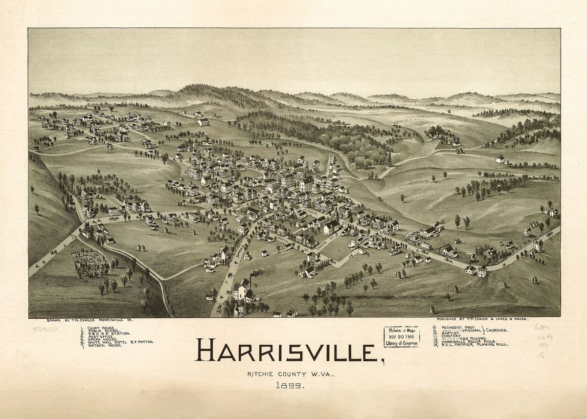 'Harrisville WV 1899' Poster by Janice M Displate