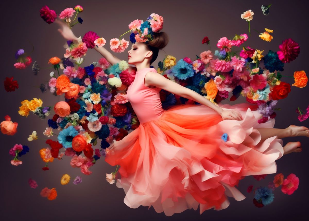 'fly with flowers' Poster by rasyid arsalafardhlan Displate