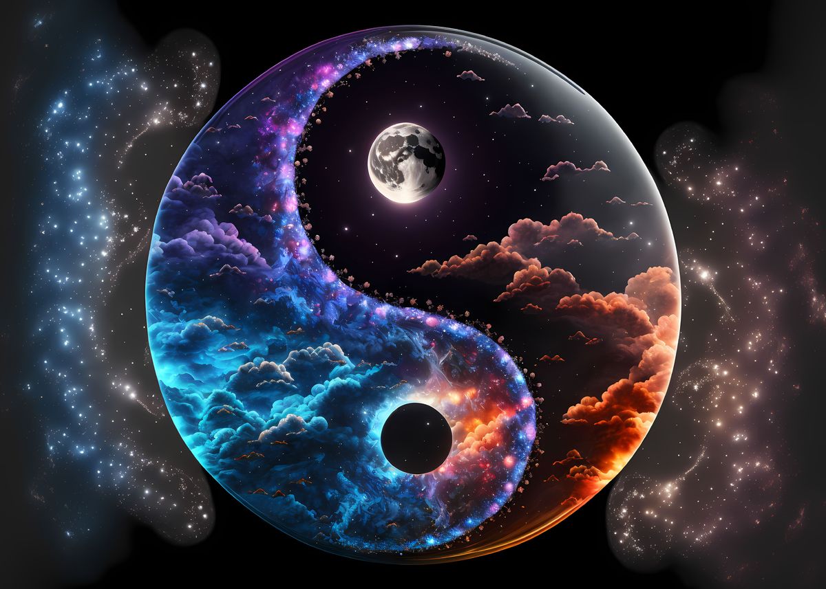 'Yin Yang Universe' Poster, picture, metal print, paint by Kristy ...