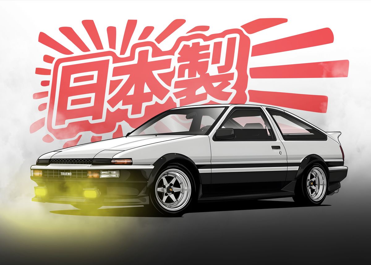 Hachi-Roku Trueno AE86 Car Initial-D Anime JDM Vinyl Decal Die Cut Sti –  CaliBear Prints