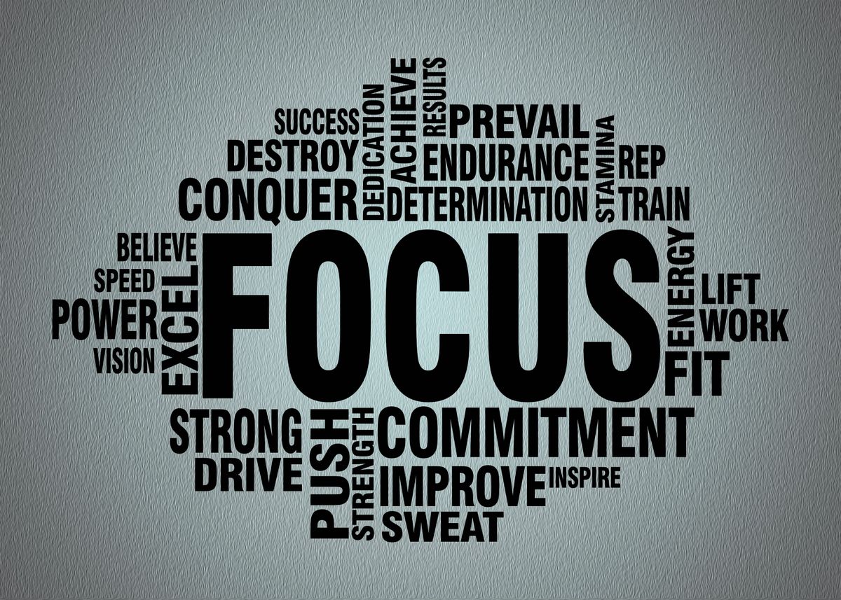 'Focus Motivation Fitness' Poster, picture, metal print, paint by QTK ...