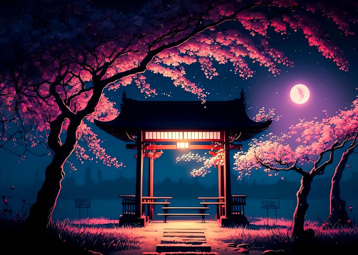 Anime, Shrine, japan, Landscape, HD wallpaper