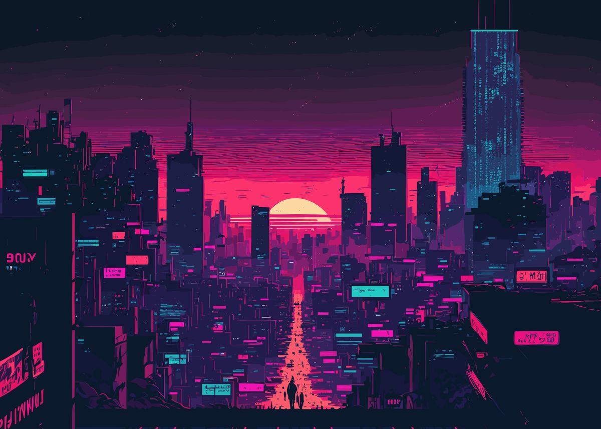 'Cyberpunk City' Poster by Ardyce Behn | Displate