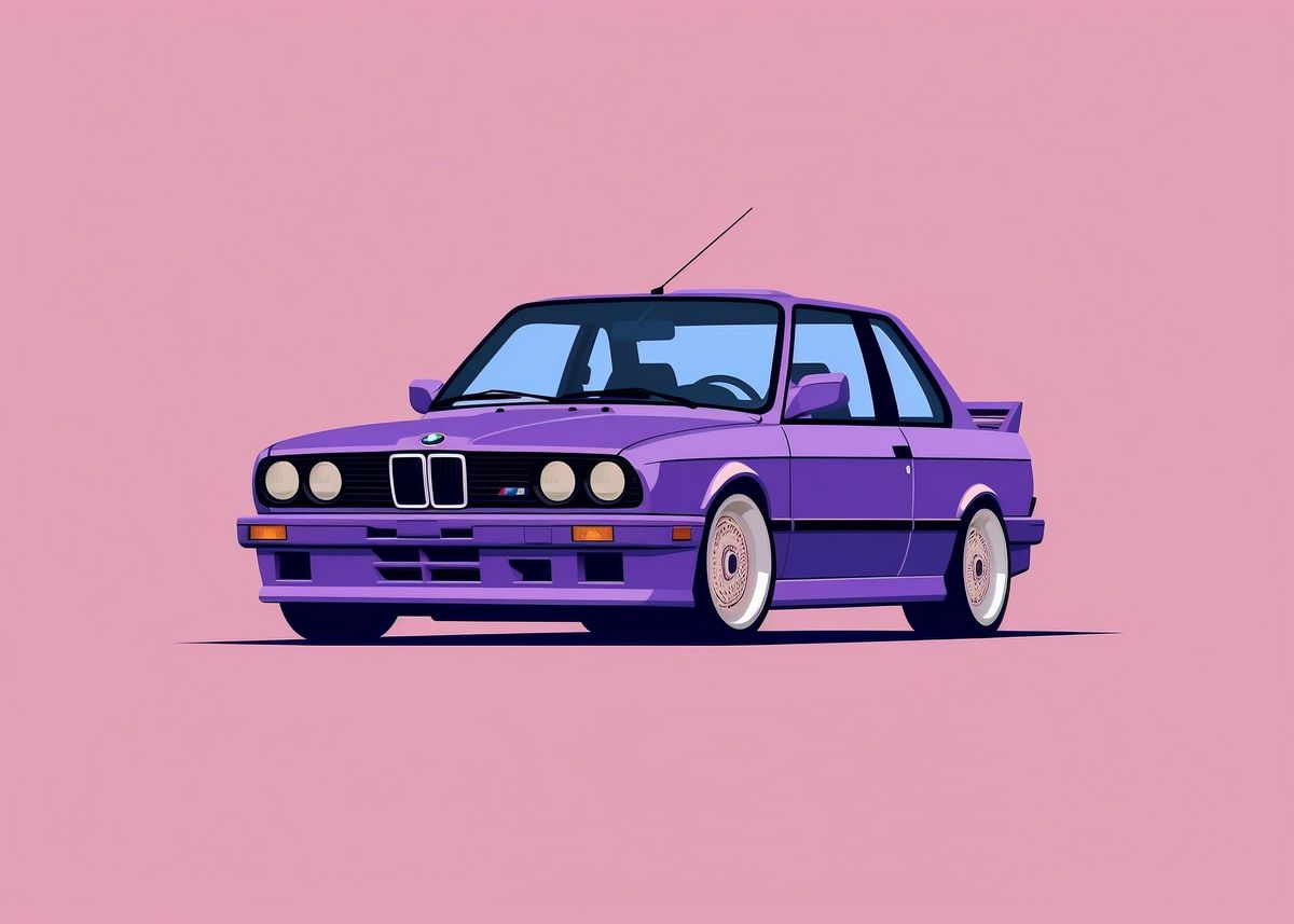 'Purple BMW E30' Poster, picture, metal print, paint by GabrangerLT ...