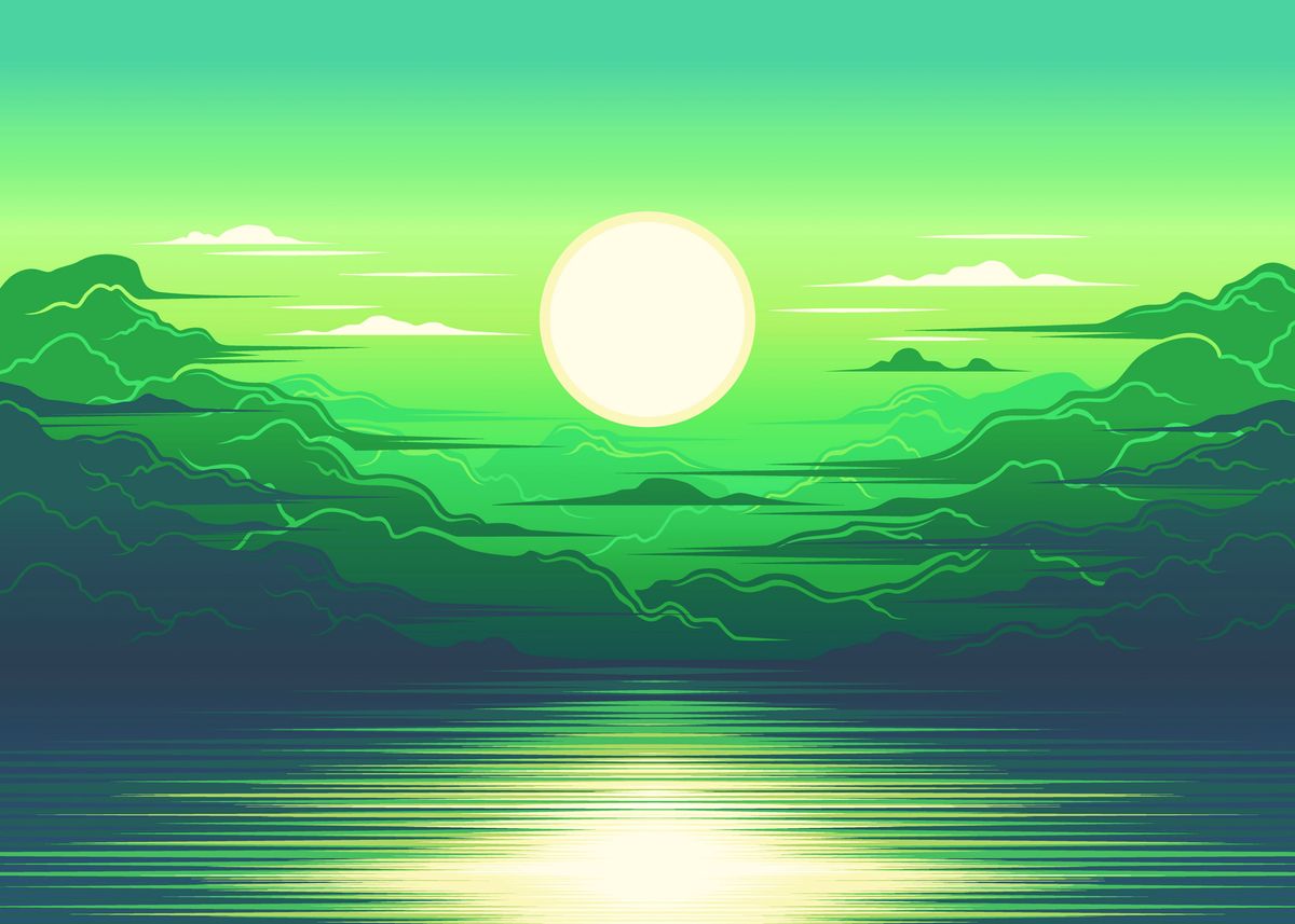 'Sunrise Seascape' Poster by Jihana Mariam | Displate