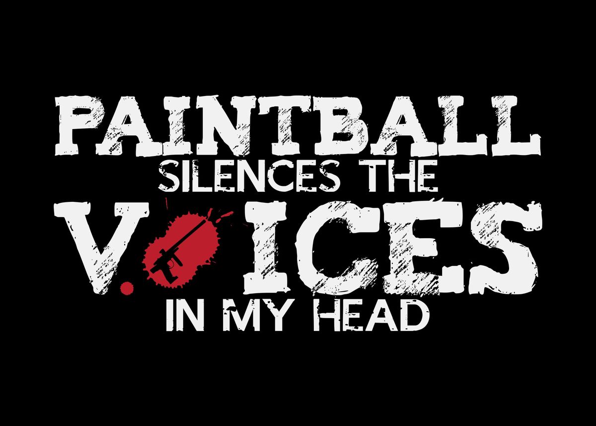 'Paintball Joke Head Gear' Poster, picture, metal print, paint by