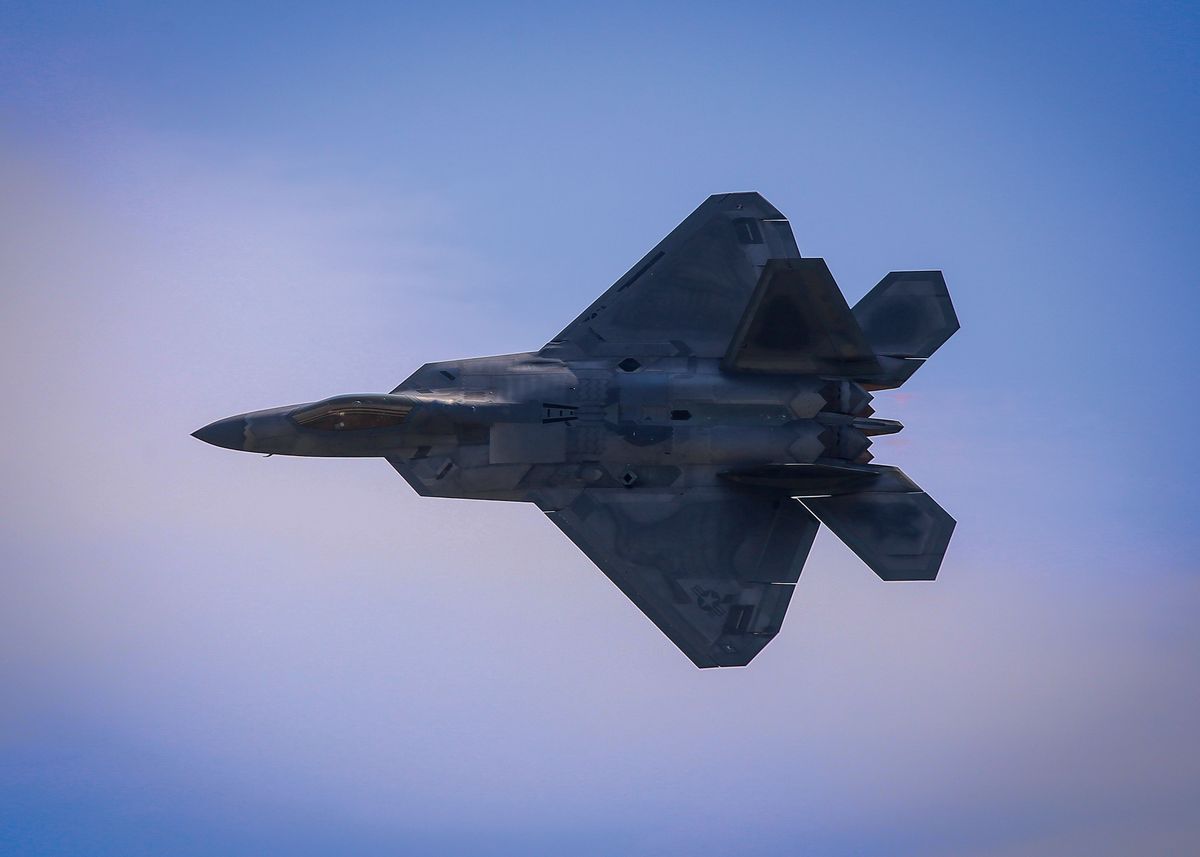 'F22 raptor aircraft' Poster, picture, metal print, paint by River Rice ...