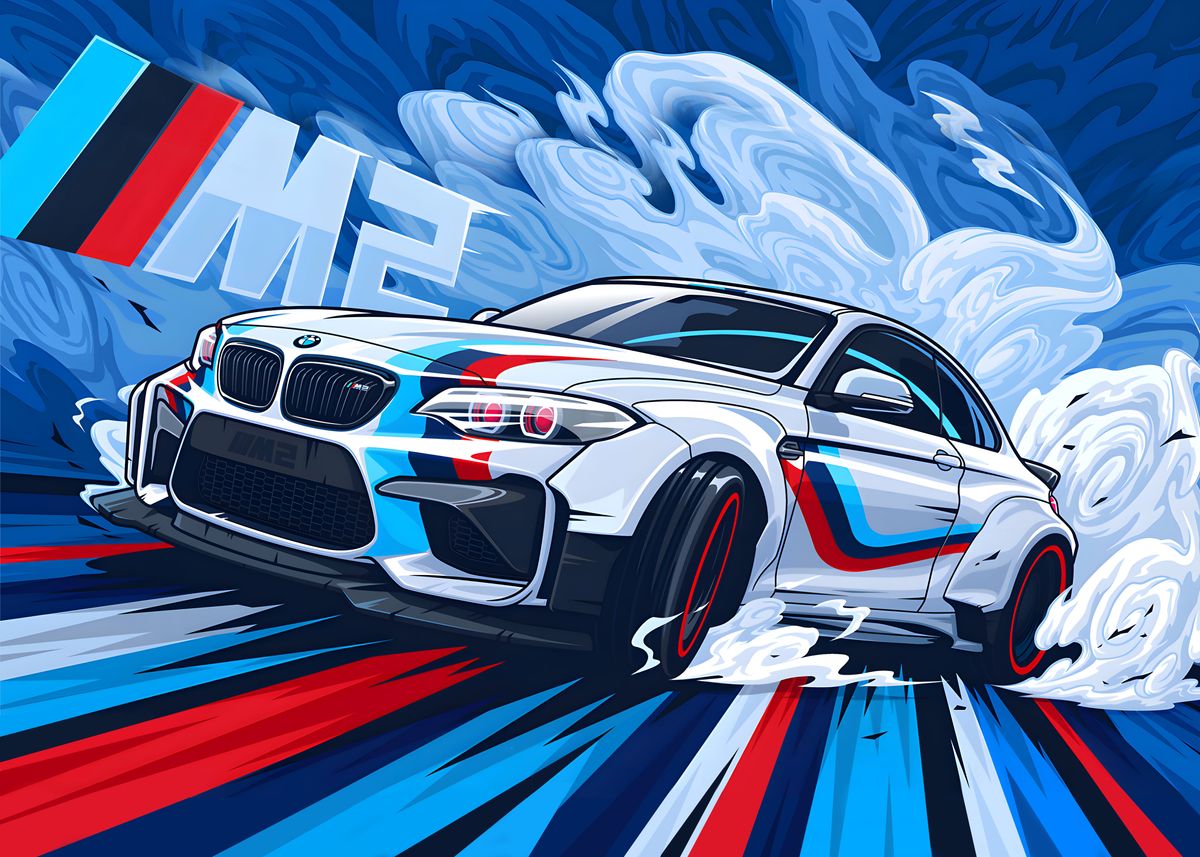 'BMW M2 F87 COMPETITION' Poster, picture, metal print, paint by Osh ...