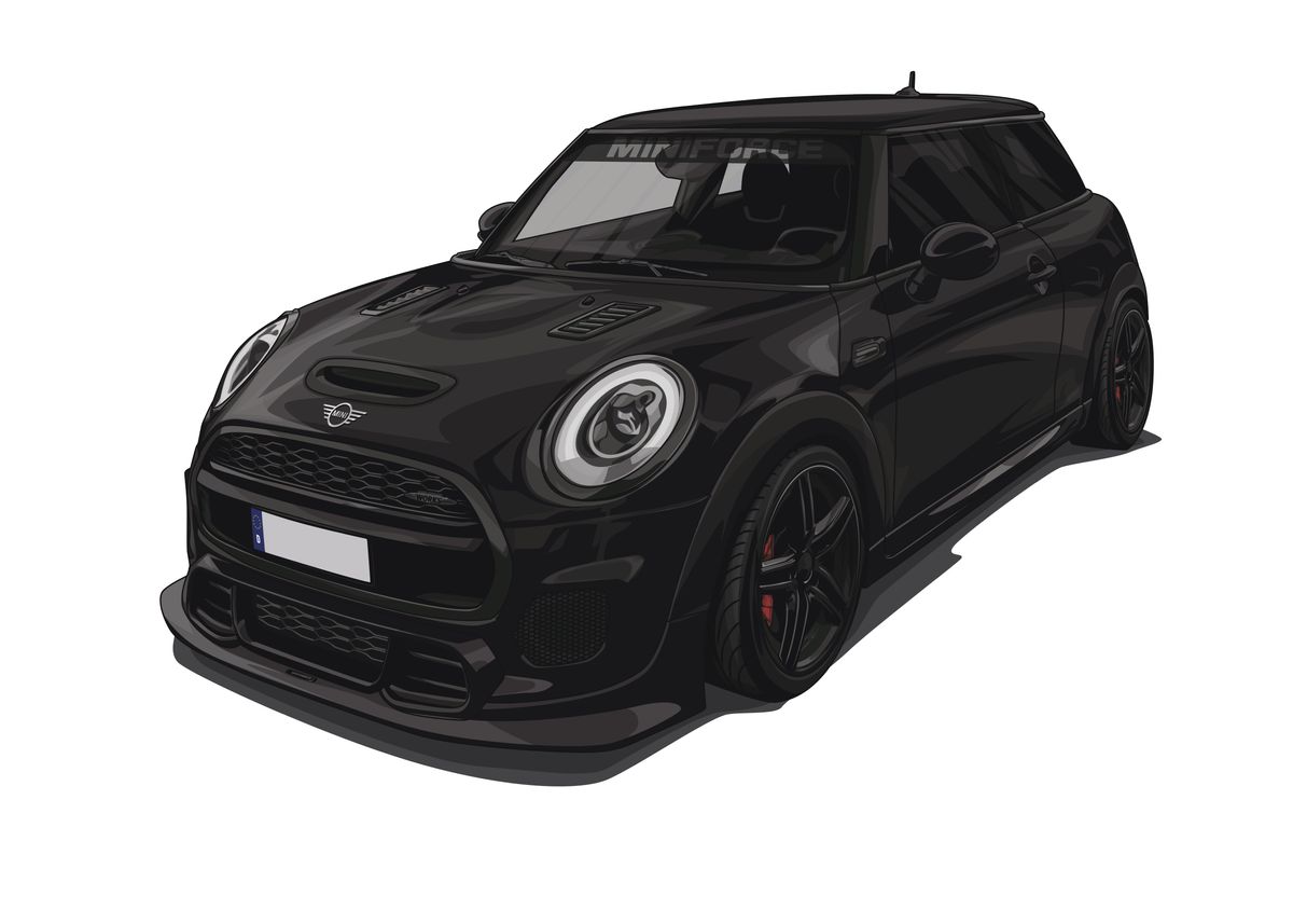 'Mini F56 John Cooper Works' Poster by POWERDRAWINGS | Displate