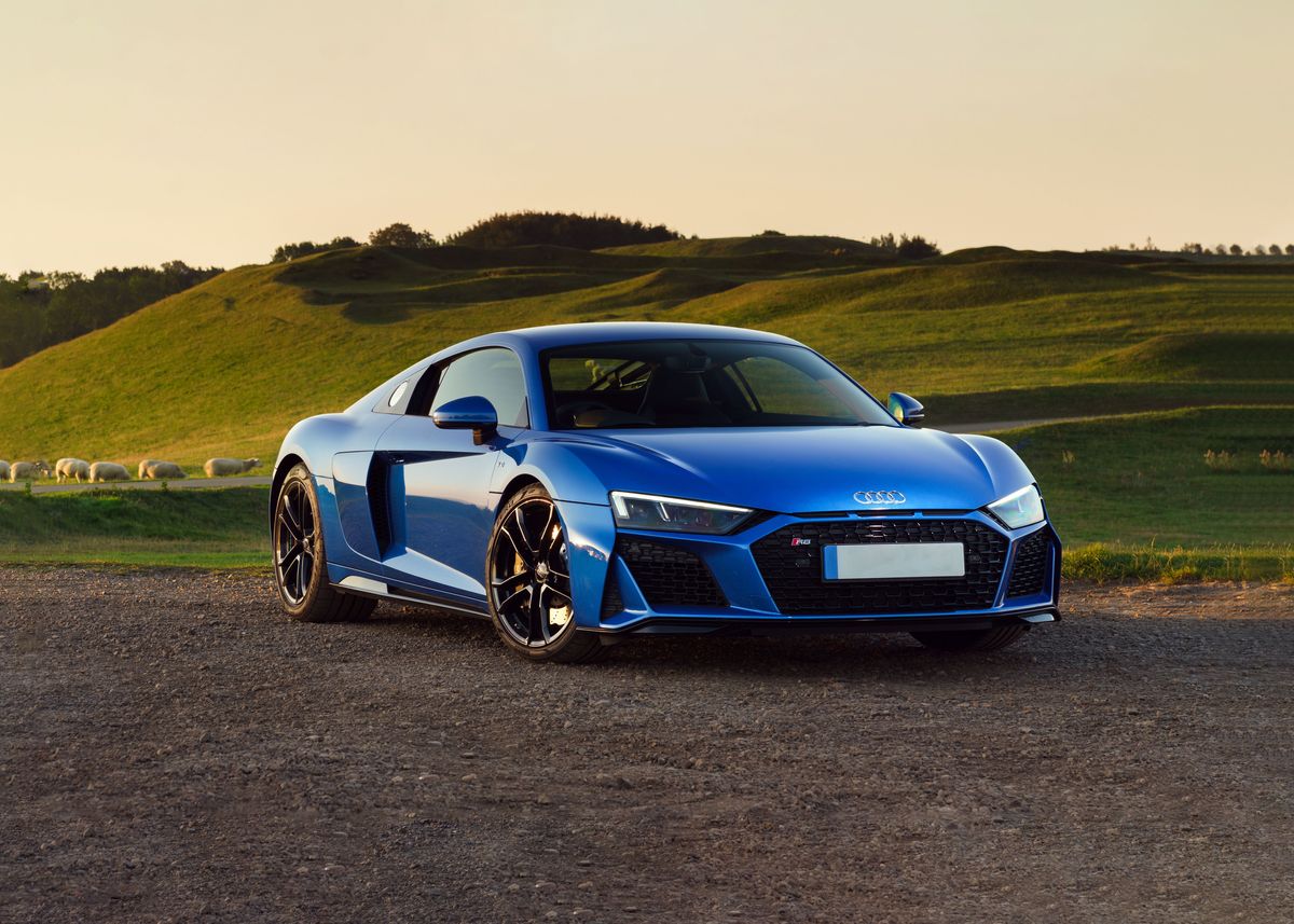 'Audi R8 nature blue' Poster, picture, metal print, paint by gani ...